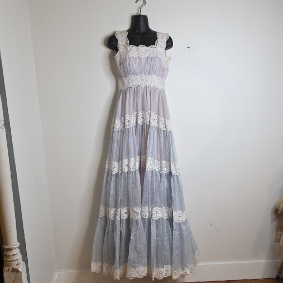 Mike Benet Dresses & Skirts - Elegant Lace Trimmed Maxi Dress VINTAGE, PROM , HIPPIE BOHO